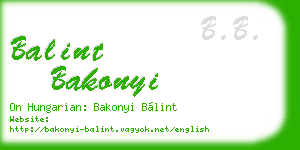 balint bakonyi business card